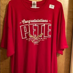 NWOT Pete Rose #14 Cincinnati Reds Hall of Fame T-Shirt by Smack Apparel
